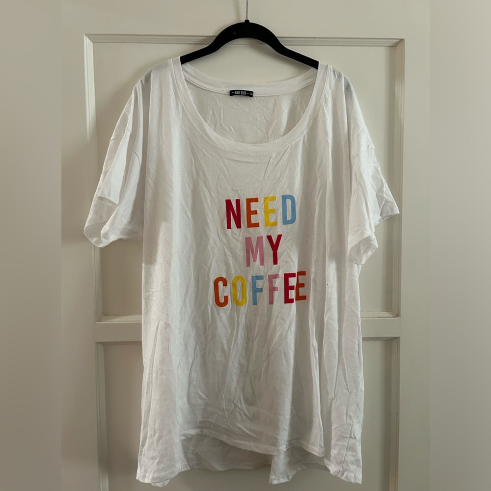 Knit Riot t shirt, white, 3X
